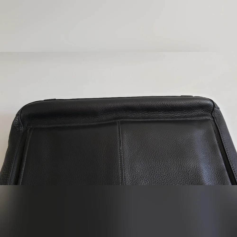Bosca Black Pebbled Leather Briefcase Laptop Bag